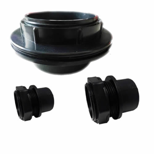 Black Waste Threaded Tank Connectors - Cotswold Koi - Pond building