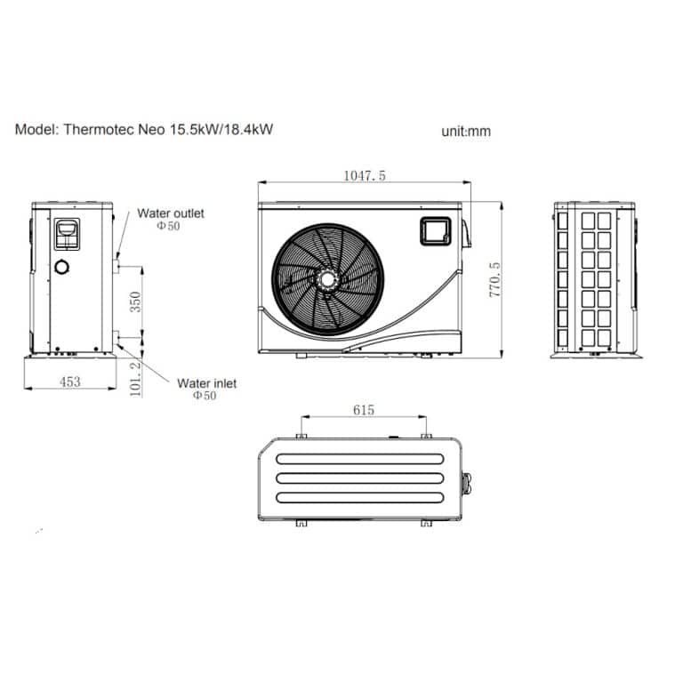 Thermotec Neo Inverter 18.4KW Heat Pump - Cotswold Koi